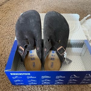 Birkenstock Boston Soft Footbed Mocha Suede